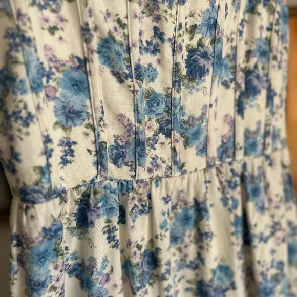 Charles Henry Blue Floral Pattern Dress - Picture 3 of 12